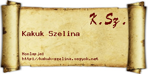 Kakuk Szelina névjegykártya